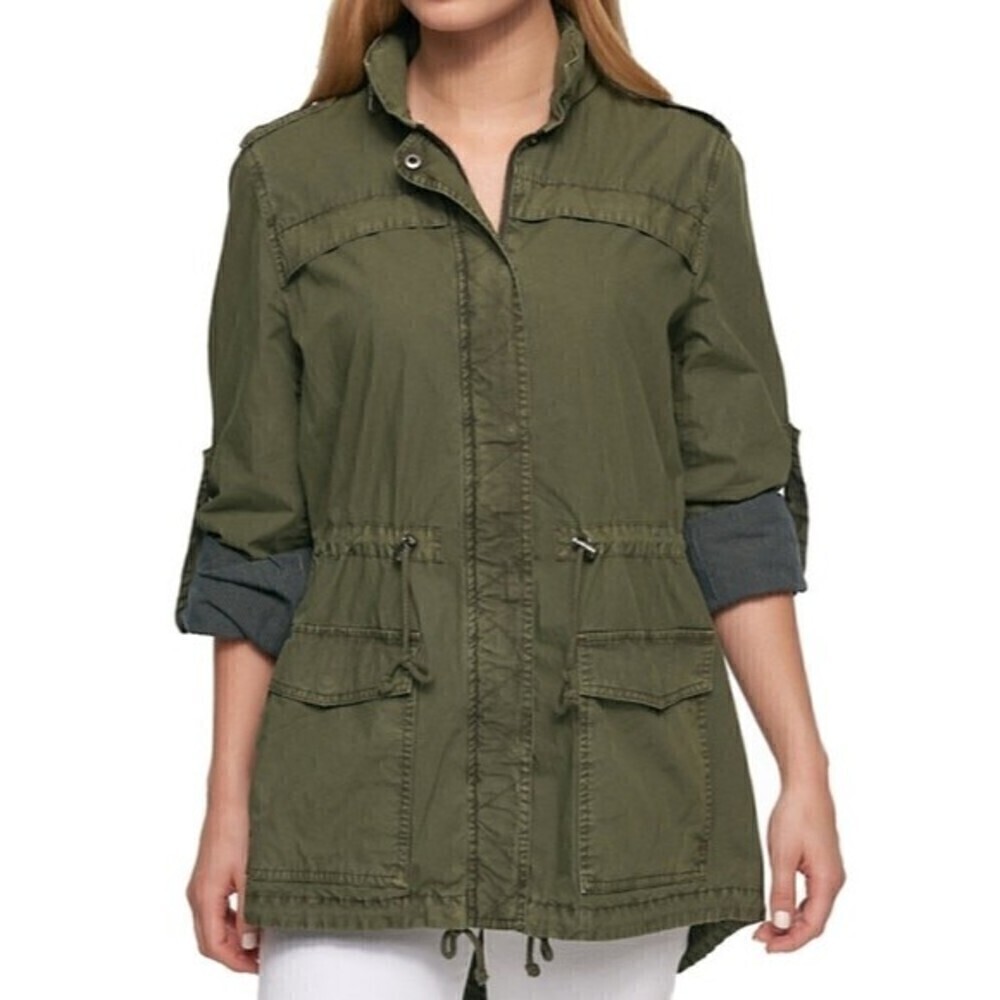 LEVI'S Hooded Roll-Tab Anorak Jacket Green Women's sz XSmall